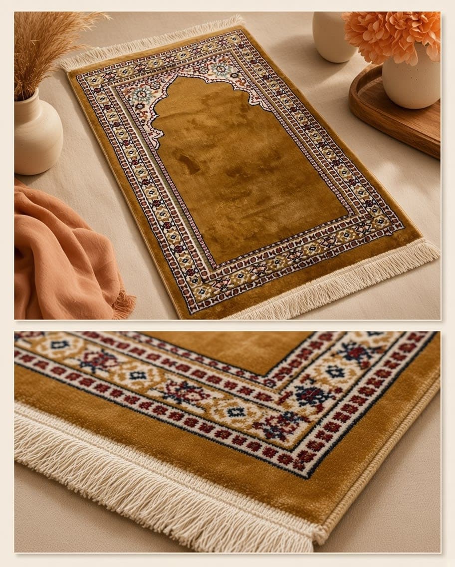 Granet Ivory Beige Mihrab Prayer Mat