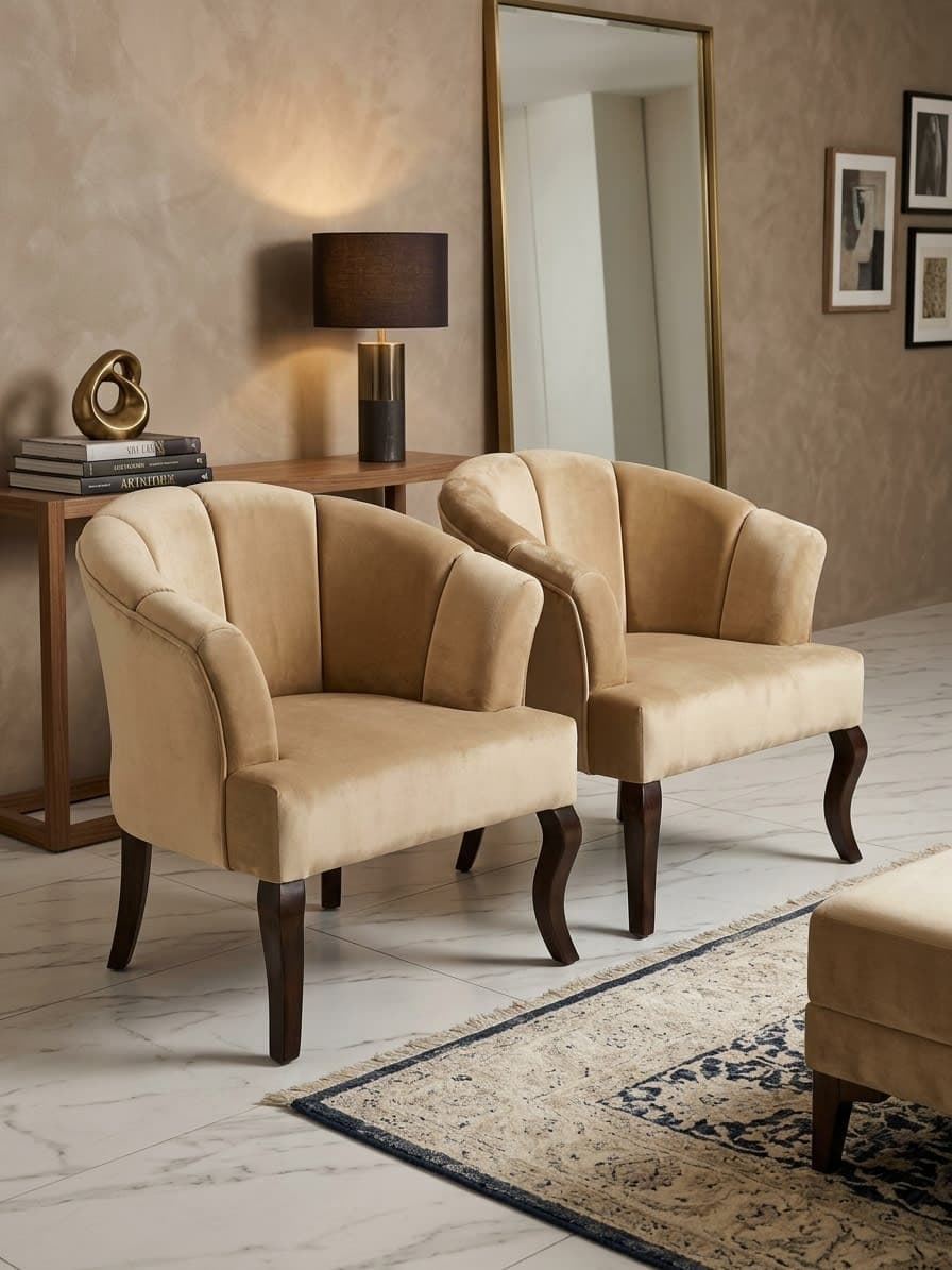 Channel Tufted Chair & Table Set