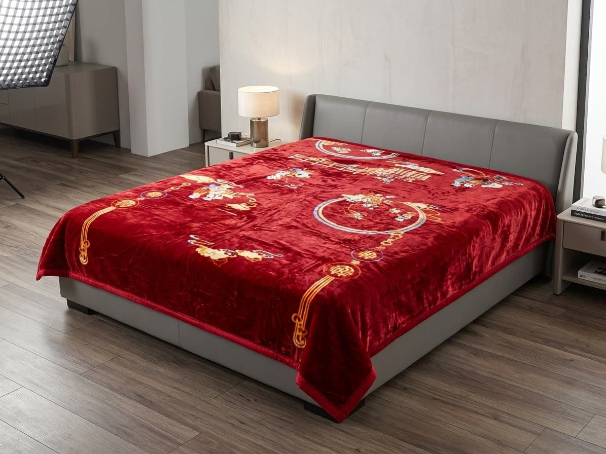 C-Blanket Red Heritage Motif