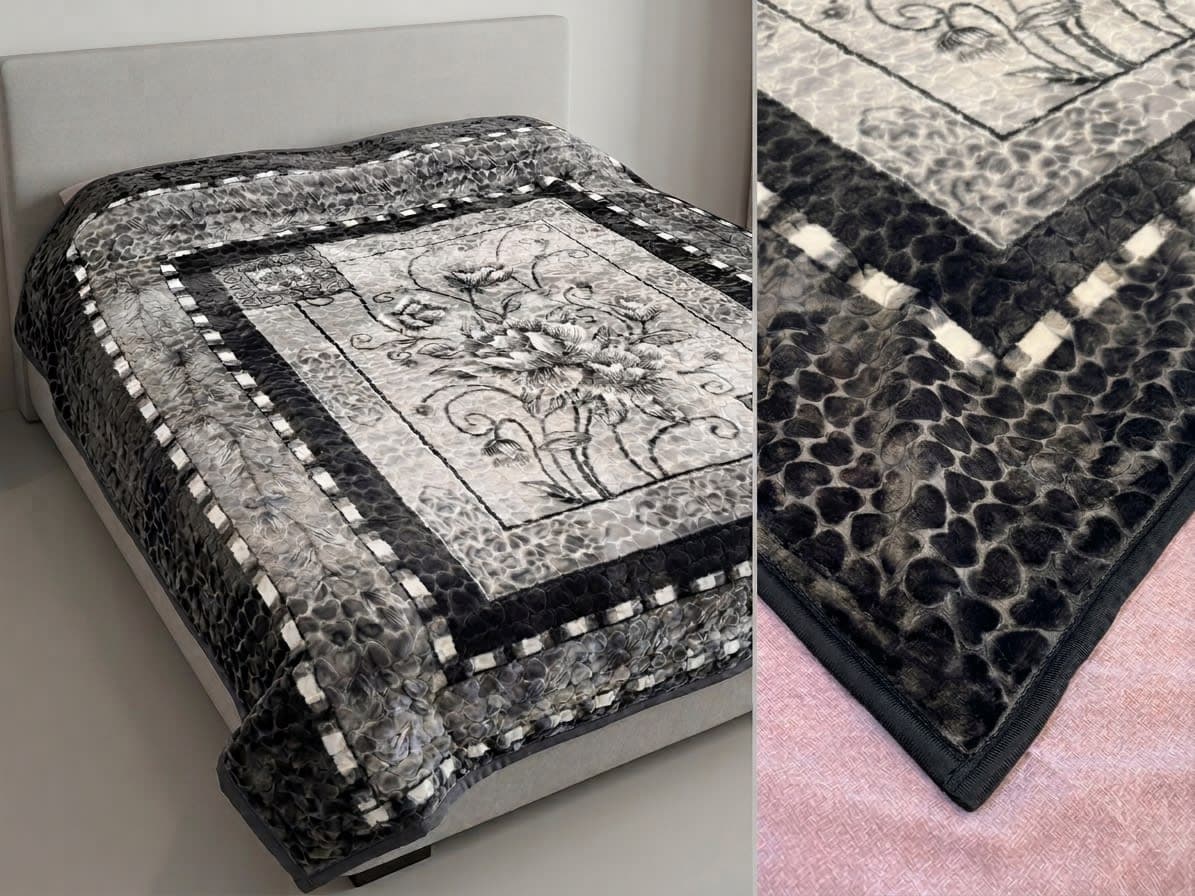 C-Blanket Heart Jacquard Floral