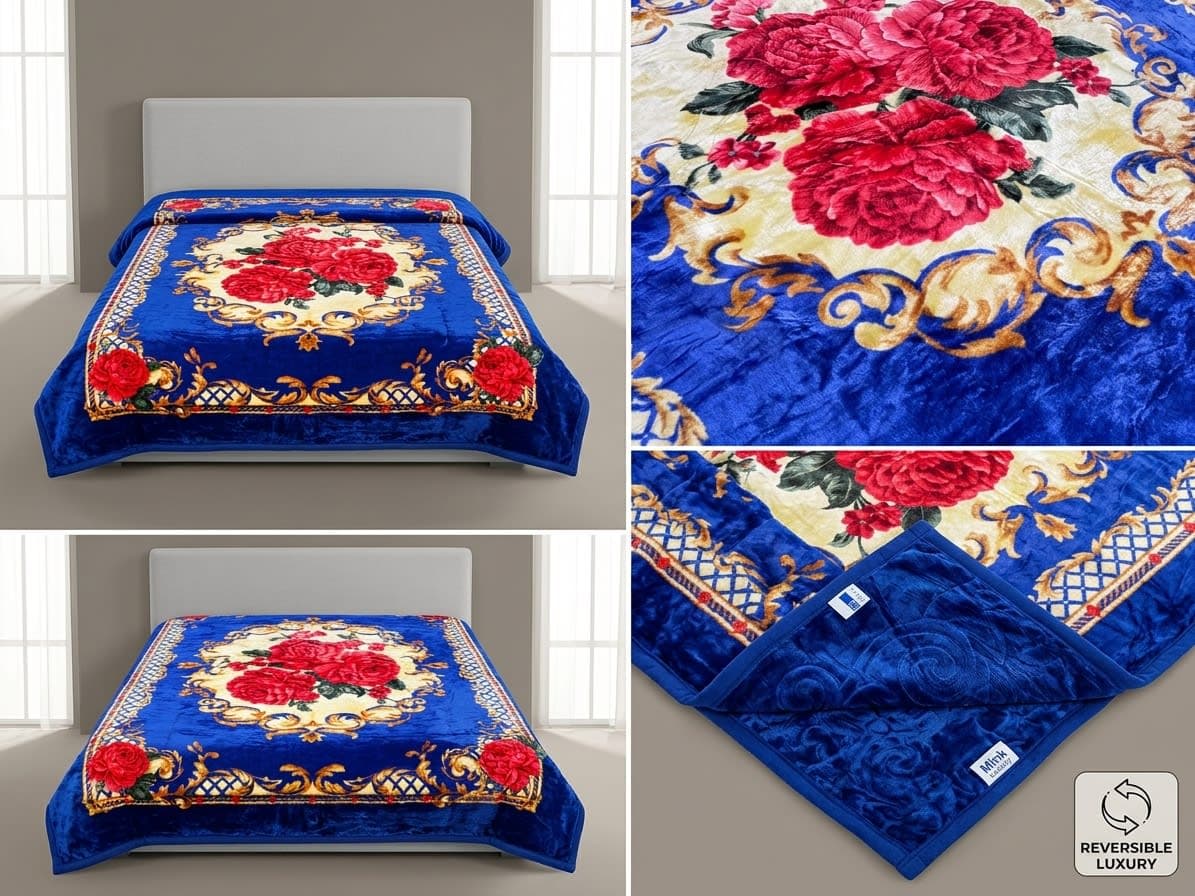 C-Blanket Blue Mist Watercolor Floral