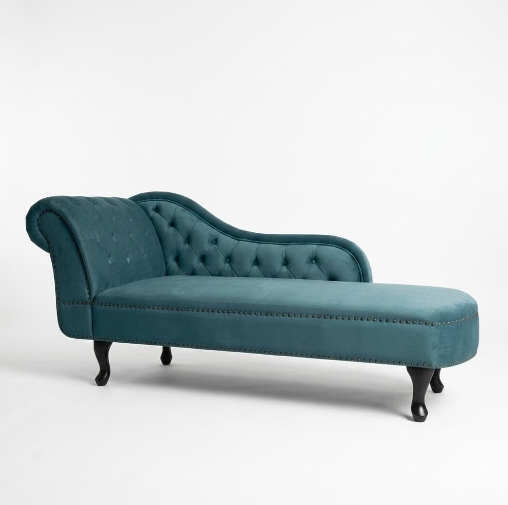 Dewan 3 Seater – Seafoam Diamond-Tuft Chaise