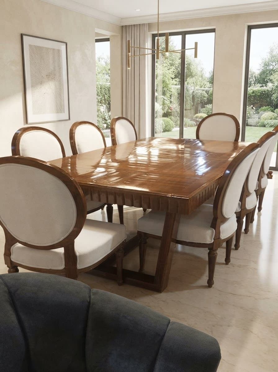 Louis Medallion Dining Set – Cream