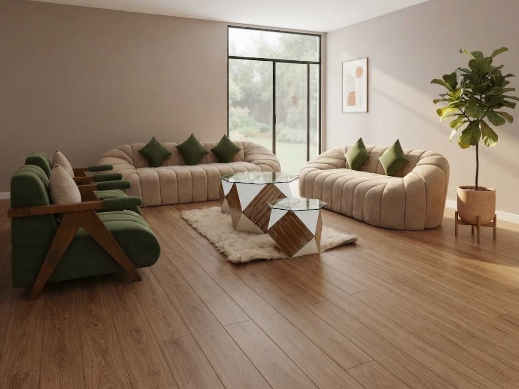 Wooden Lake Ring Sofa Set