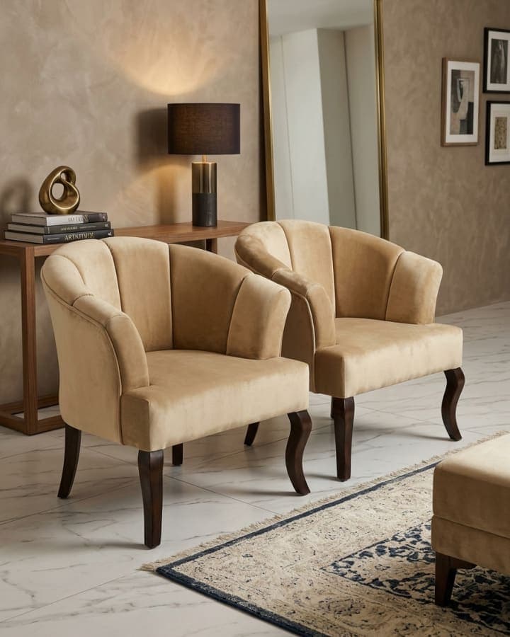 Channel Tufted Chair & Table Set