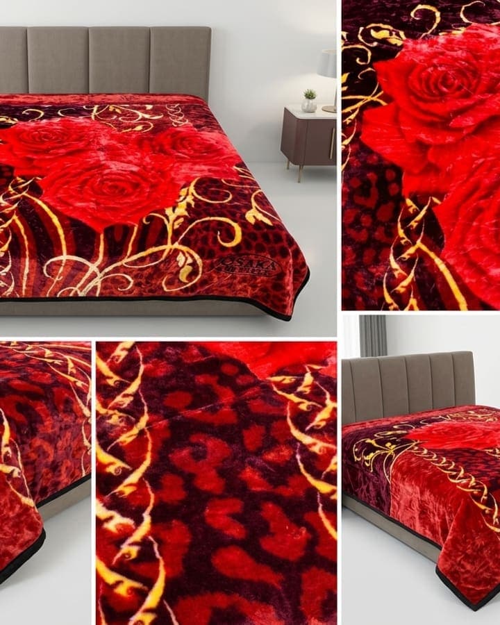 C-Blanket Royal Blue Rose Lattice