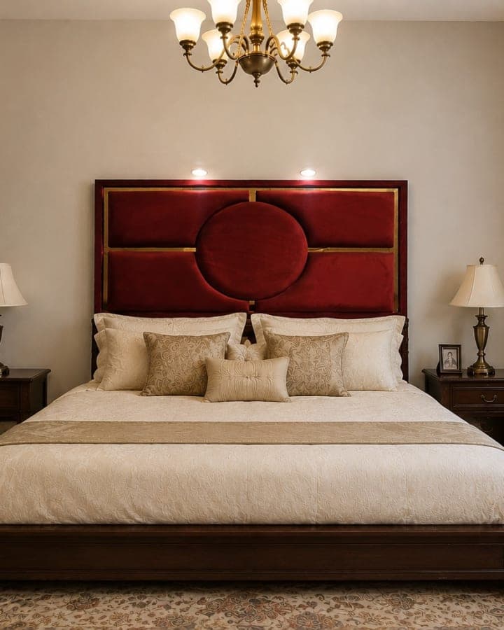 King Bed — Medallion Maroon