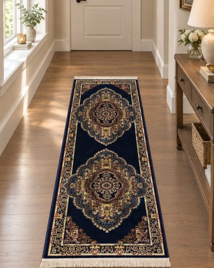 Indigo Twin Medallion Garnet Runner